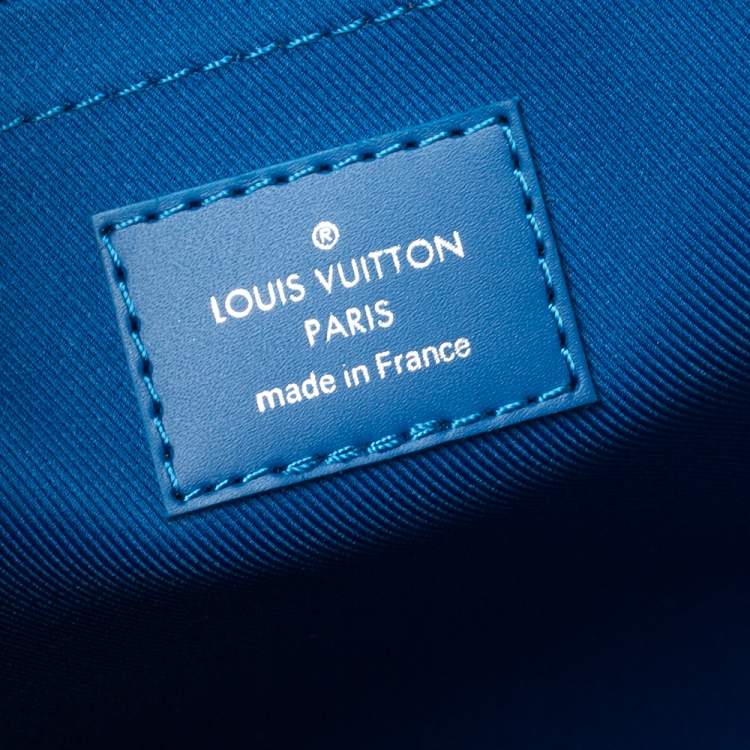 Pre Owned Louis Vuitton Blue Damier Graphite Canvas Pochette Jour GM 