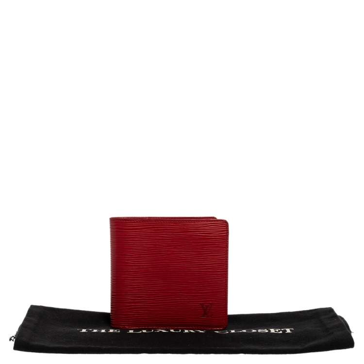 Pre Owned Louis Vuitton Red Epi Leather Marco Wallet