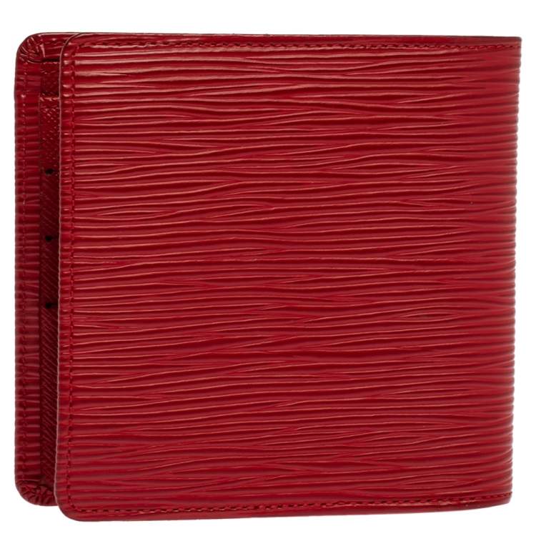 Pre Owned Louis Vuitton Red Epi Leather Marco Wallet