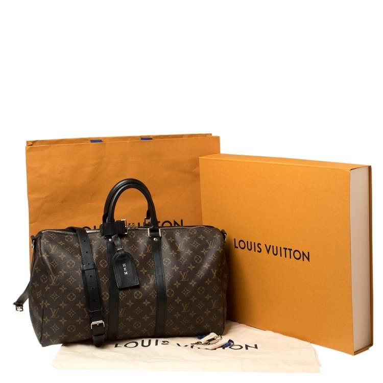 Pre Owned Louis Vuitton Black Monogram Canvas Keepall Bandouliere 45 Bag