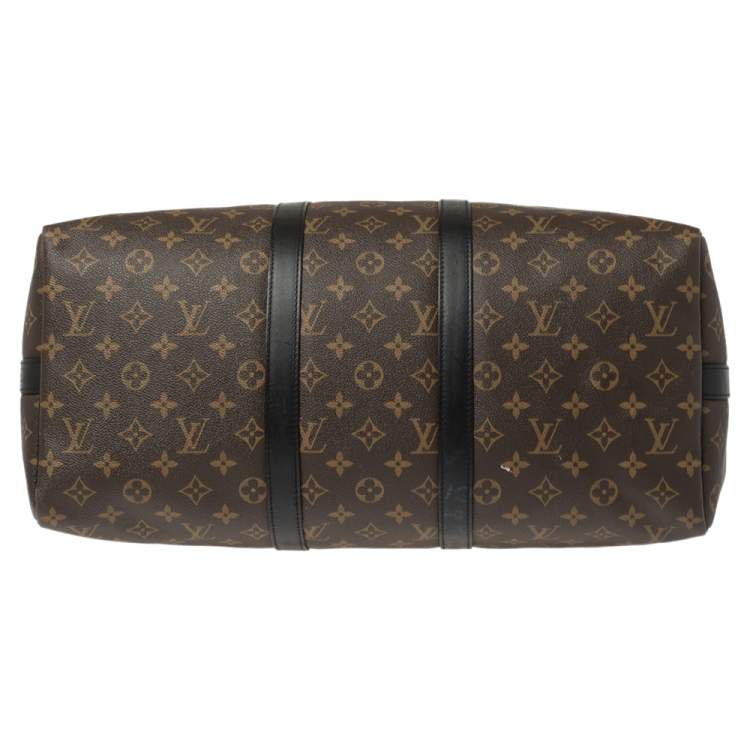 Pre Owned Louis Vuitton Black Monogram Canvas Keepall Bandouliere 45 Bag