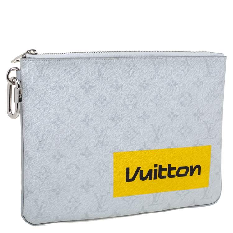 مملوكة مسبقًا Louis Vuitton White Monogram Zipped Pouch GM 