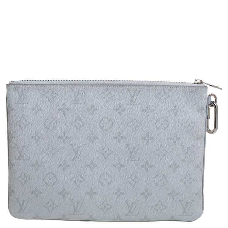 مملوكة مسبقًا Louis Vuitton White Monogram Zipped Pouch GM 