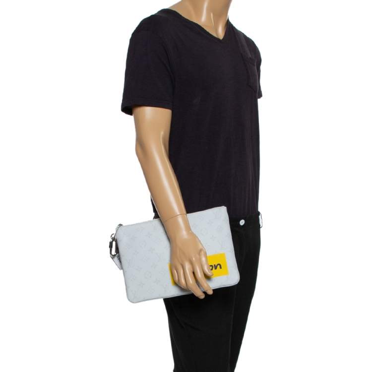 مملوكة مسبقًا Louis Vuitton White Monogram Zipped Pouch GM 