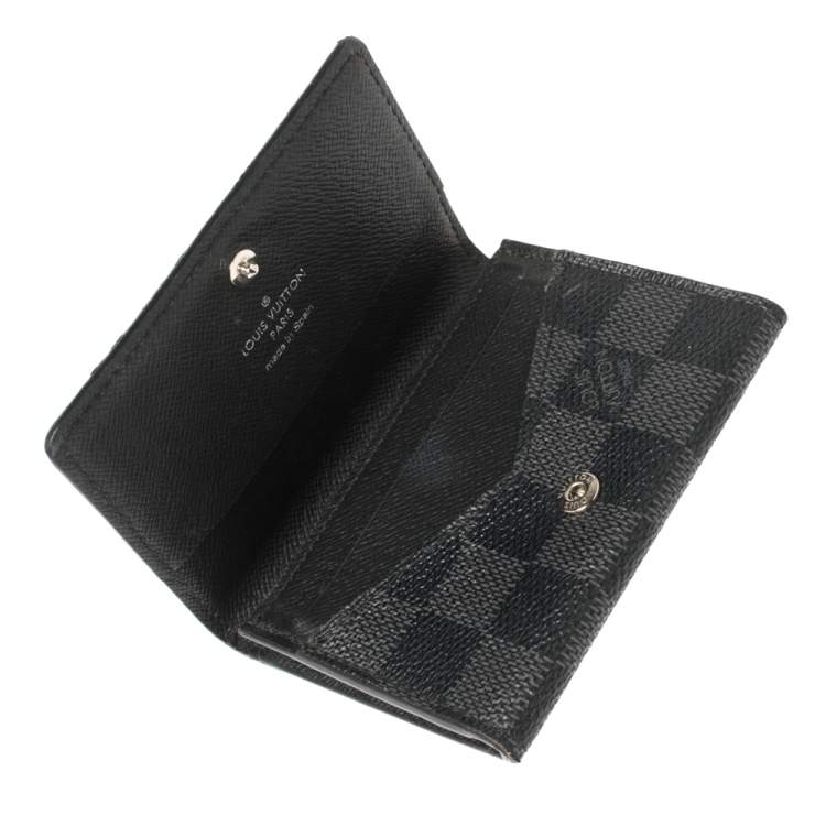 Pre Owned Louis Vuitton Damier Graphite Canvas Enveloppe Carte de Visite Card Holder 