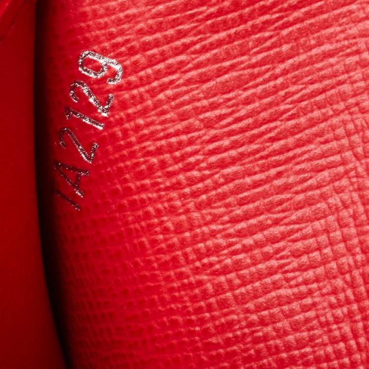 Pre Owned Louis Vuitton Blue/Red Taiga Leather Brazza Wallet 