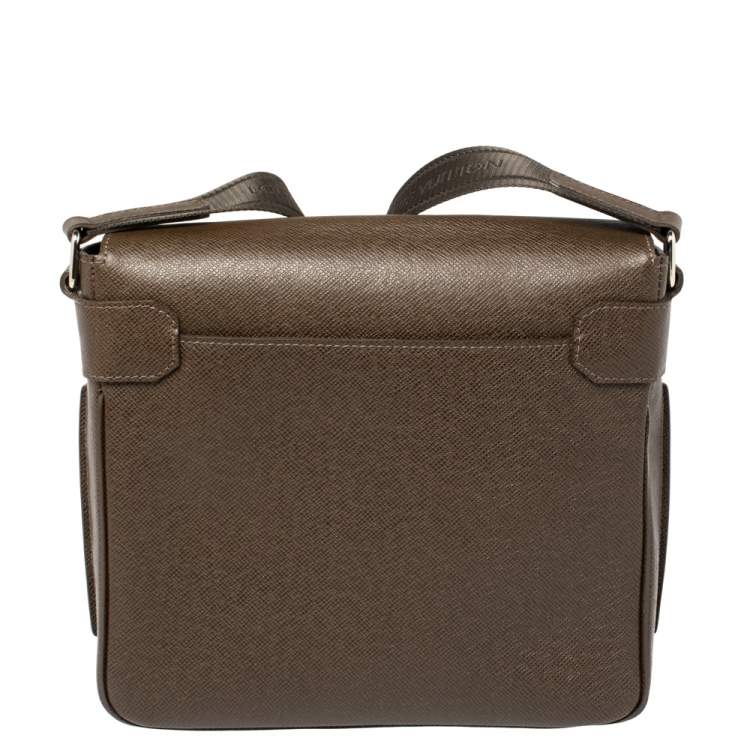 Pre Owned Louis Vuitton Grizzli Taiga Leather Roman PM Bag 