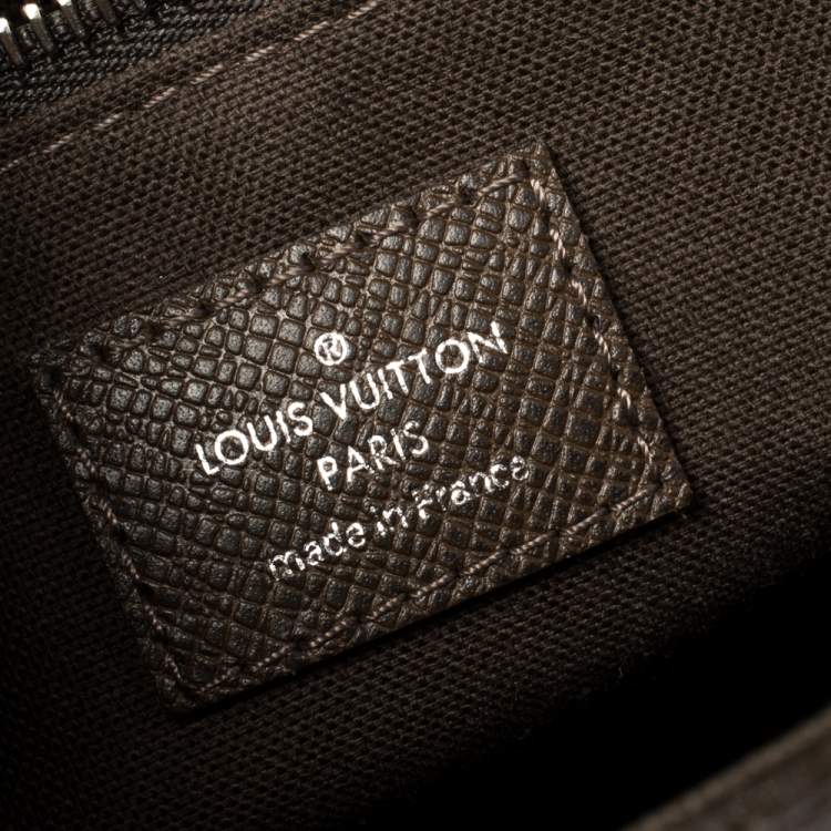 Pre Owned Louis Vuitton Grizzli Taiga Leather Roman PM Bag 