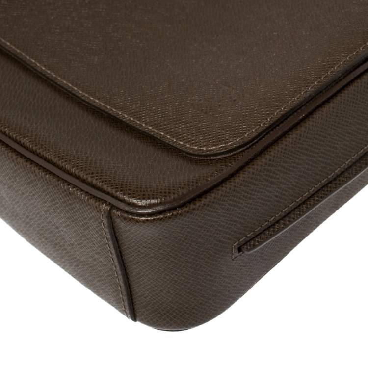 Pre Owned Louis Vuitton Grizzli Taiga Leather Roman PM Bag 