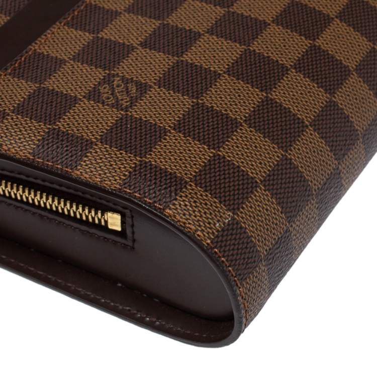 Pre Owned Louis Vuitton Damier Ebene Canvas Saint Louis Pochette Clutch