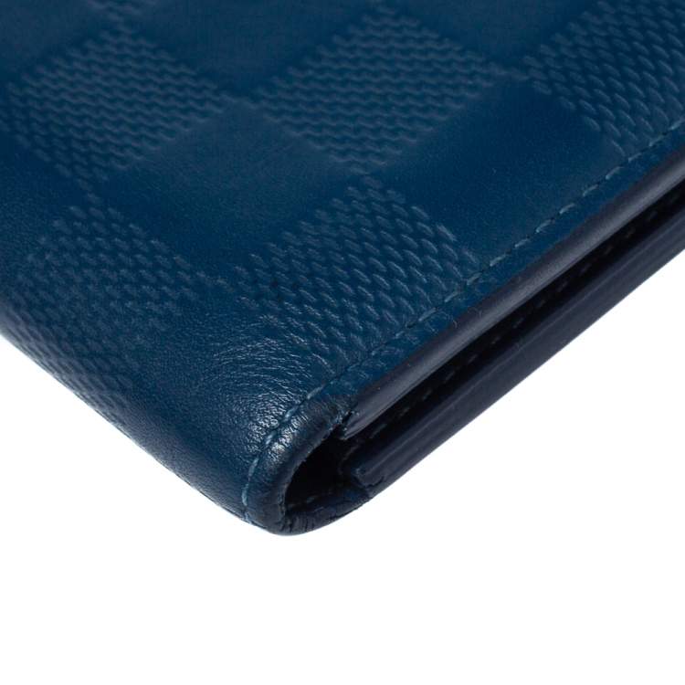 Pre Owned Louis Vuitton Blue Damier Infini Leather Slender Wallet