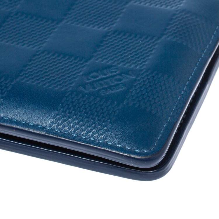 Pre Owned Louis Vuitton Blue Damier Infini Leather Slender Wallet