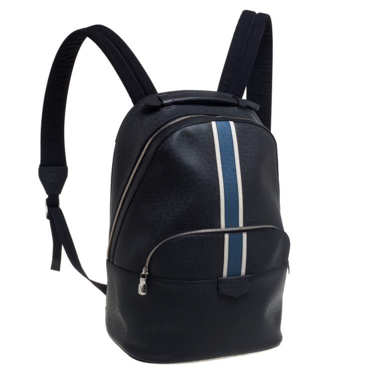 Pre Owned Louis Vuitton Black Taiga Lether Anton Backpack