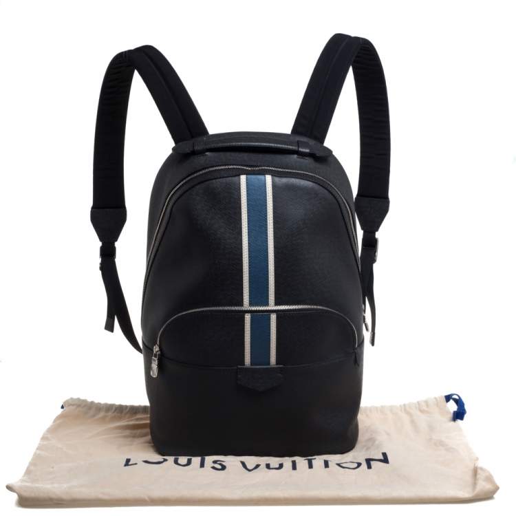 Pre Owned Louis Vuitton Black Taiga Lether Anton Backpack