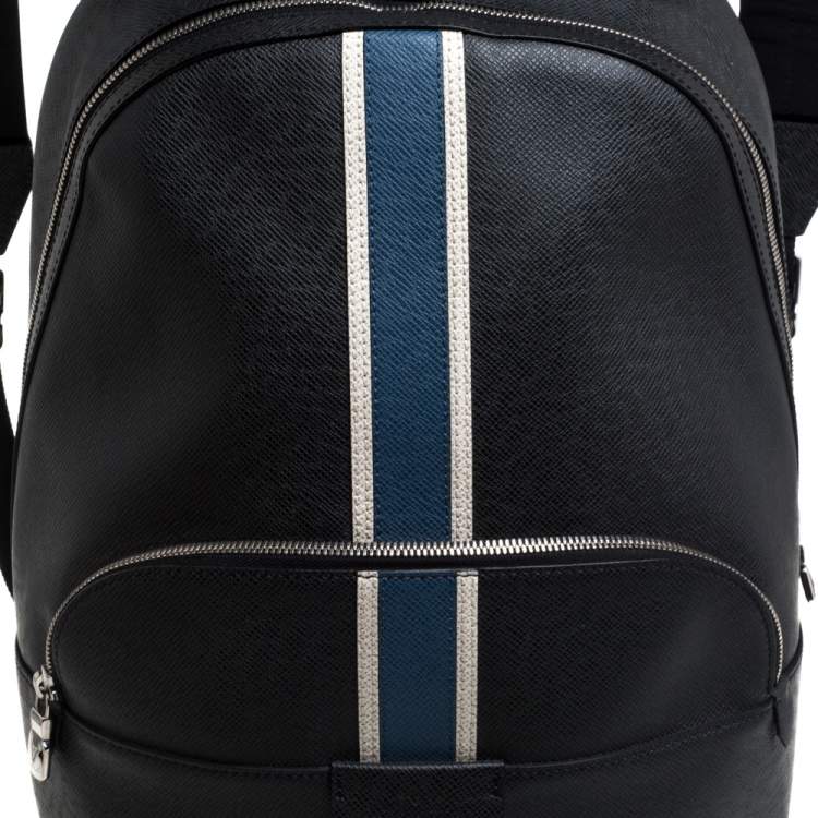 Pre Owned Louis Vuitton Black Taiga Lether Anton Backpack