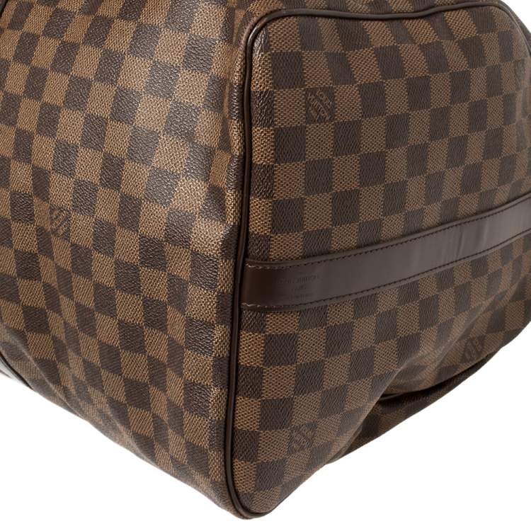 Pre Owned Louis Vuitton Damier Ebene Canvas Keepall Bandouliere 55
