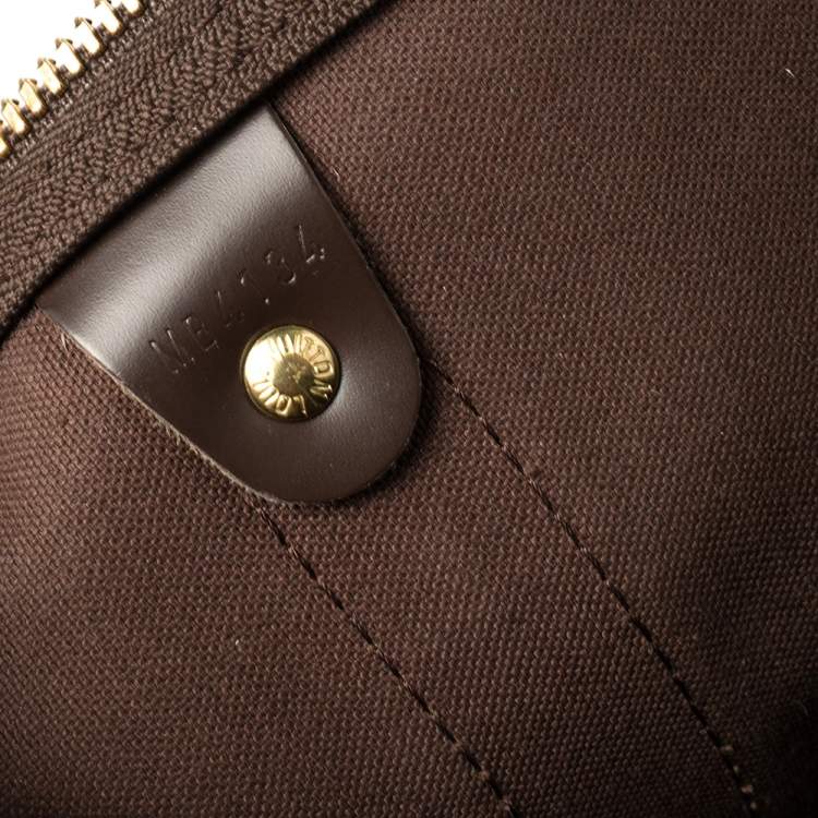 Pre Owned Louis Vuitton Damier Ebene Canvas Keepall Bandouliere 55