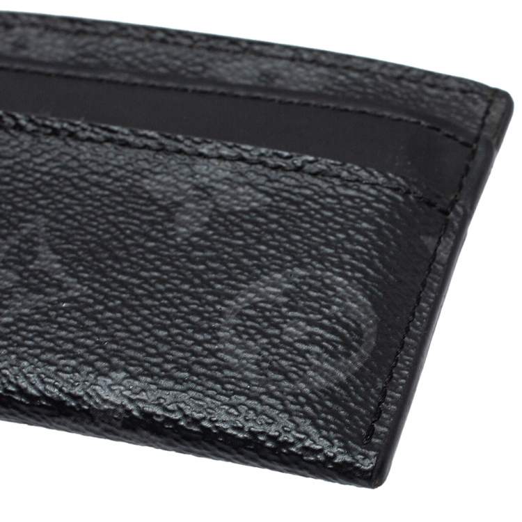 Pre Owned Louis Vuitton Monogram Eclipse Double Card Holder
