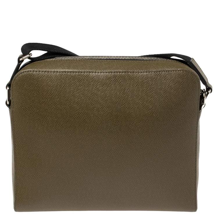 Pre Owned Louis Vuitton Steppe Ardoise Taiga Leather Anton PM Bag