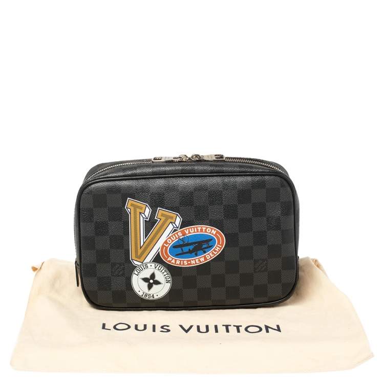 Pre Owned Louis Vuitton Damier Graphite Canvas LV League Toilet Pouch GM