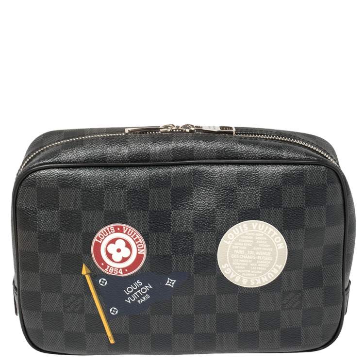 Pre Owned Louis Vuitton Damier Graphite Canvas LV League Toilet Pouch GM