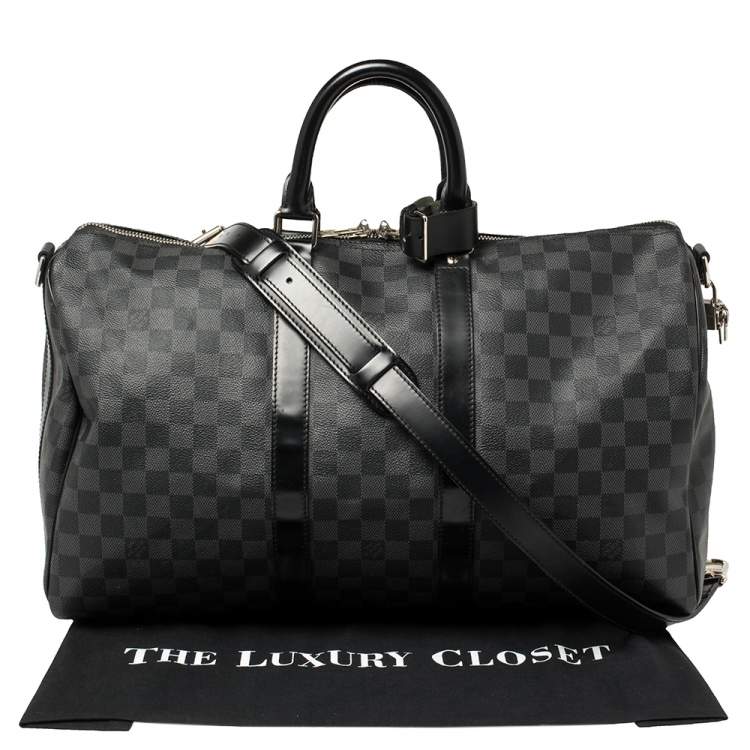 Pre Owned Louis Vuitton Damier Graphite Canvas Keepall Bandouliere 45