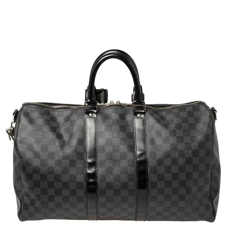 Pre Owned Louis Vuitton Damier Graphite Canvas Keepall Bandouliere 45