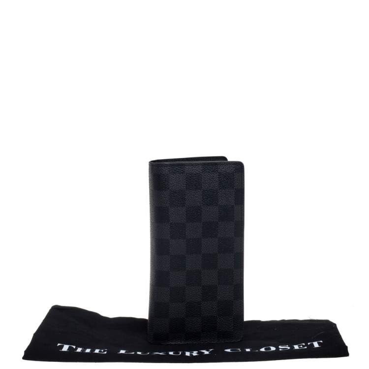 Pre Owned Louis Vuitton Damier Graphite Canvas Brazza Wallet
