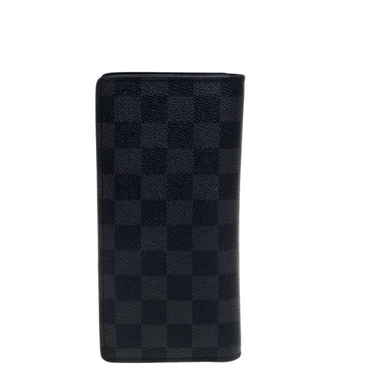 Pre Owned Louis Vuitton Damier Graphite Canvas Brazza Wallet