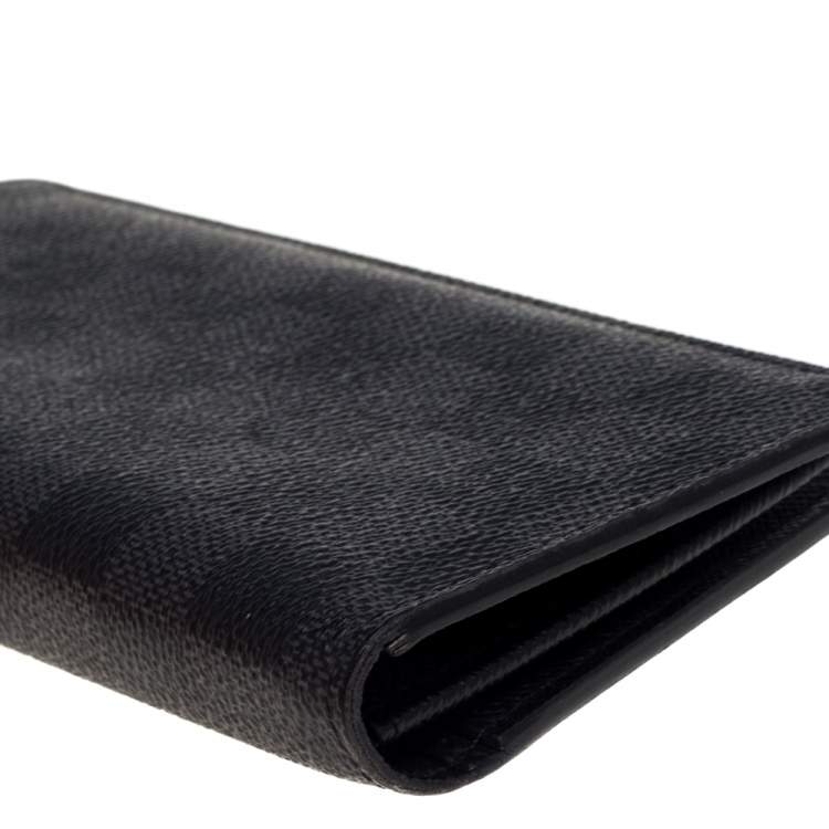 Pre Owned Louis Vuitton Damier Graphite Canvas Brazza Wallet
