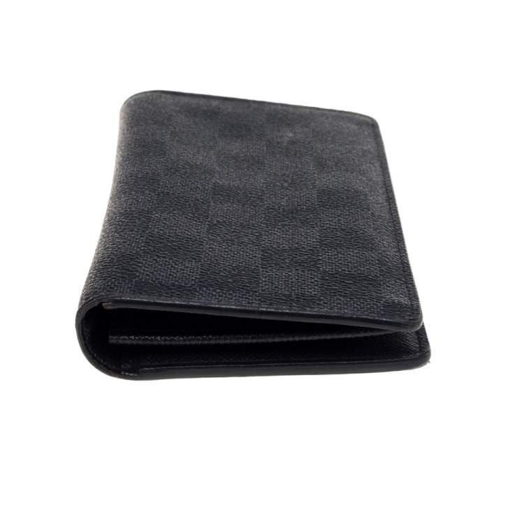 Pre Owned Louis Vuitton Damier Graphite Canvas Brazza Wallet