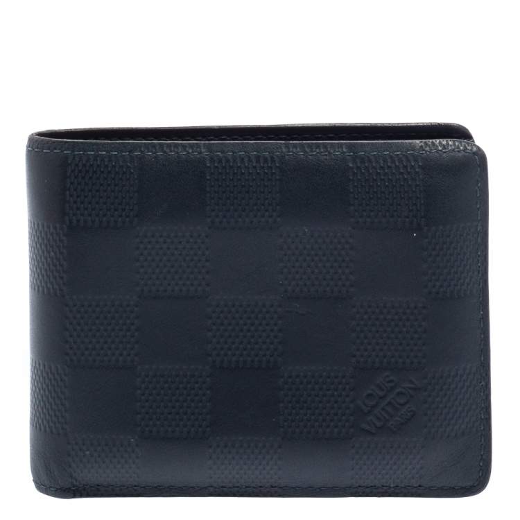 Louis Vuitton Blue Damier Embossed Leather Multiple Wallet Louis Vuitton