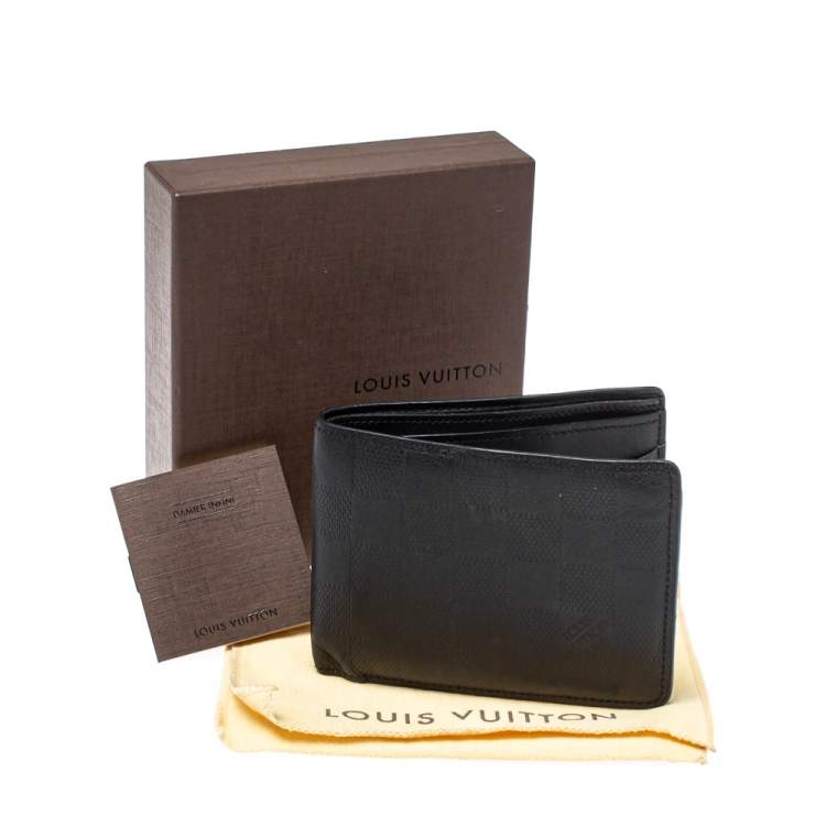 Pre Owned Louis Vuitton Black Damier Infini Leather Multiple Wallet