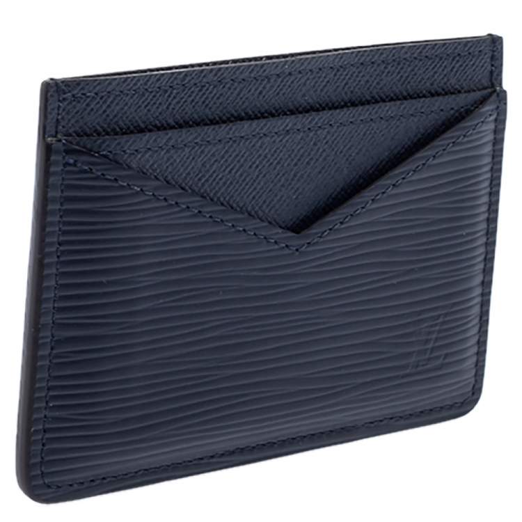Pre Owned Louis Vuitton Blue Marine Epi Leather Neo Porte Cartes Card Holder