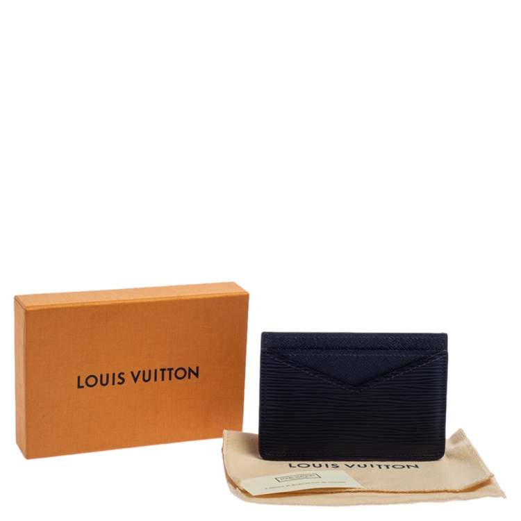 Pre Owned Louis Vuitton Blue Marine Epi Leather Neo Porte Cartes Card Holder