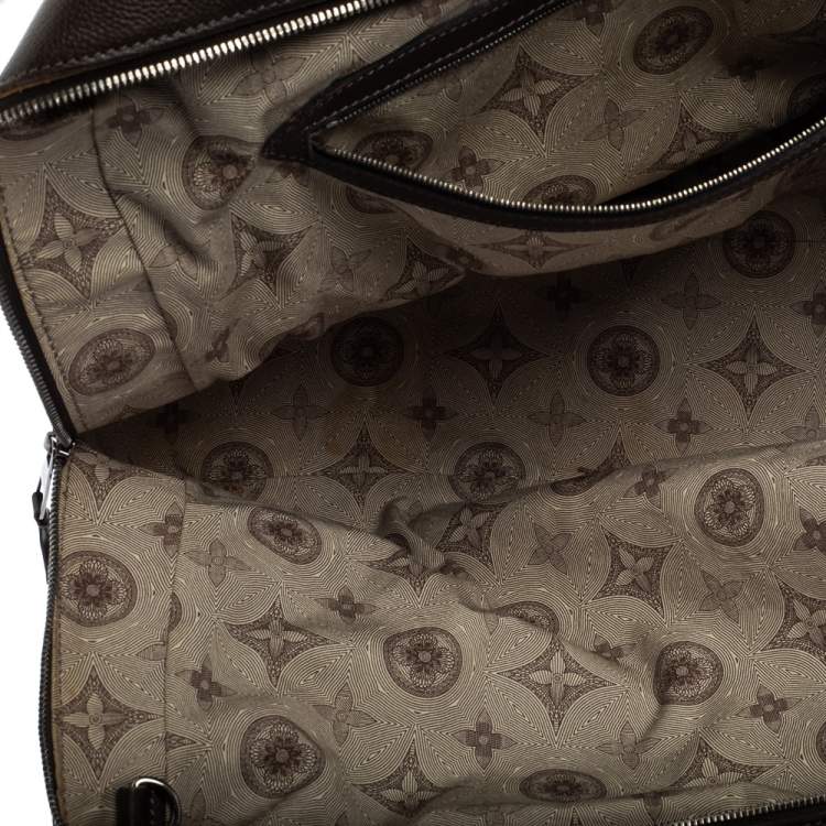 Pre Owned Louis Vuitton Marron Fonce Siwa Leather Soft Briefcase