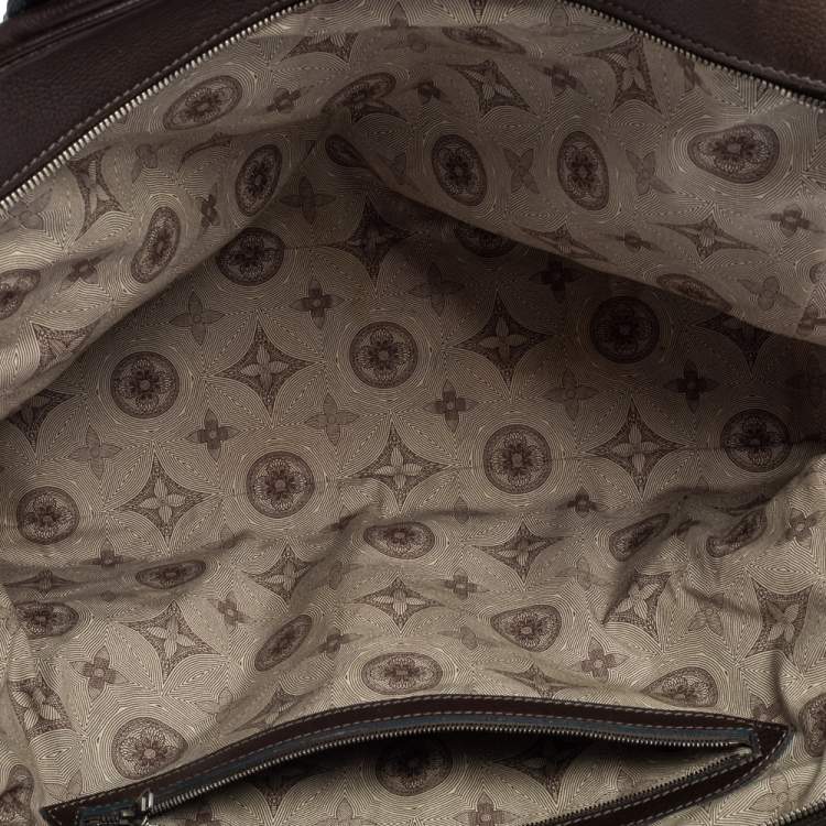 Pre Owned Louis Vuitton Marron Fonce Siwa Leather Soft Briefcase