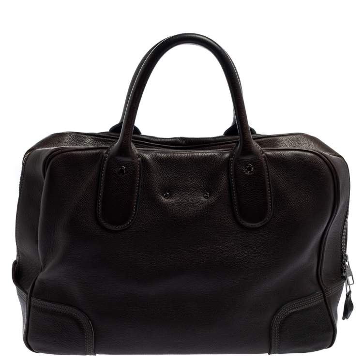 Pre Owned Louis Vuitton Marron Fonce Siwa Leather Soft Briefcase