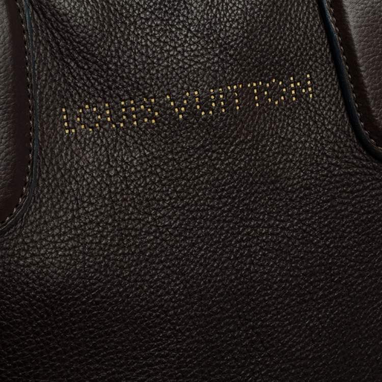 Pre Owned Louis Vuitton Marron Fonce Siwa Leather Soft Briefcase