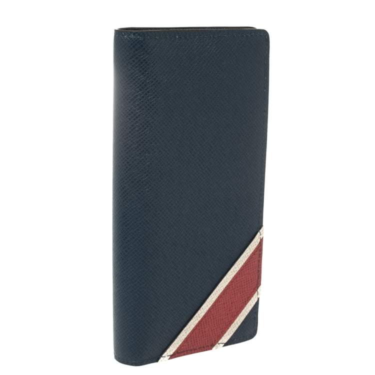 Pre Owned Louis Vuitton Bleu Marine Taiga Leather Brazza Wallet