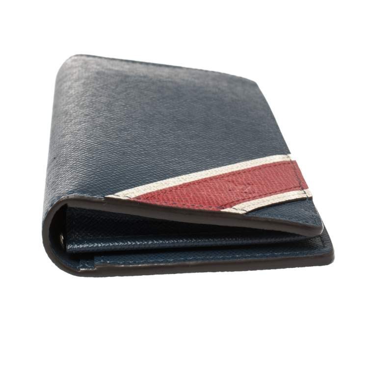 Pre Owned Louis Vuitton Bleu Marine Taiga Leather Brazza Wallet