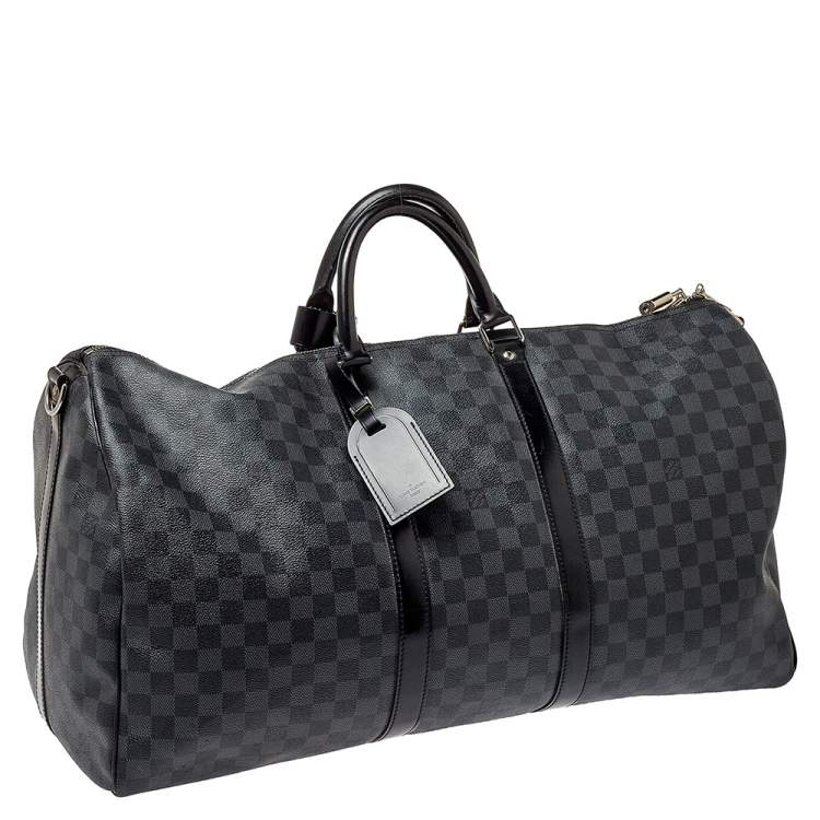 Pre Owned Louis Vuitton Damier Graphite Canvas Keepall Bandouliere 55 Bag