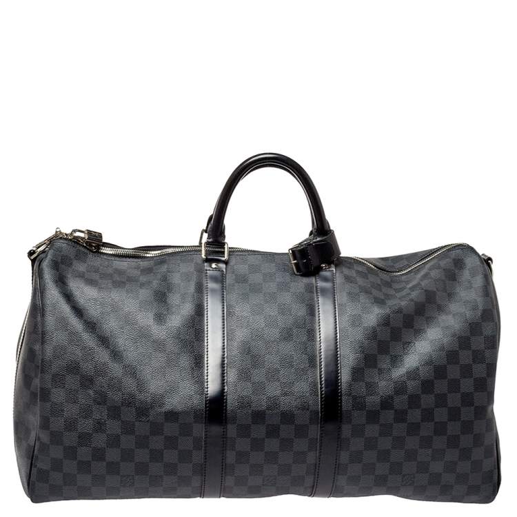 Pre Owned Louis Vuitton Damier Graphite Canvas Keepall Bandouliere 55 Bag