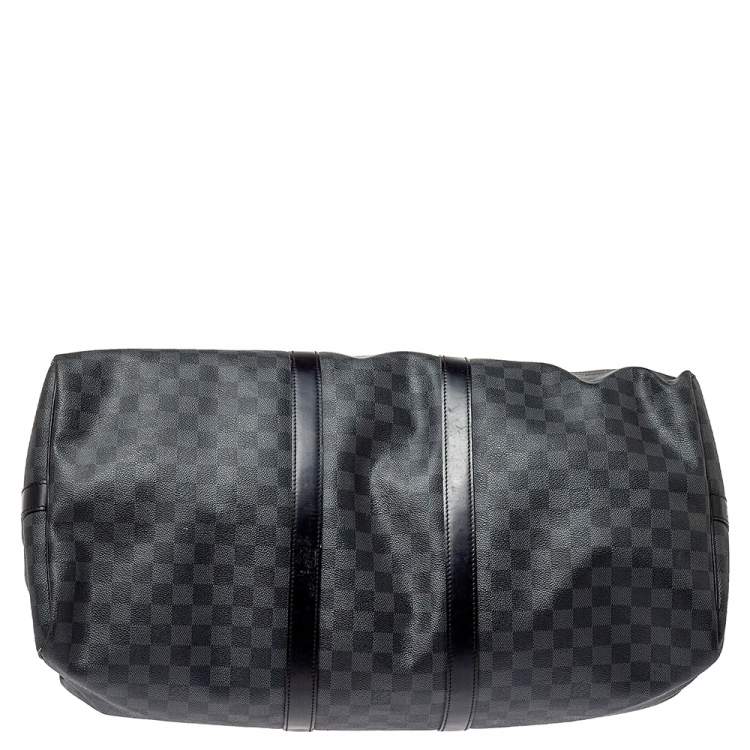 Pre Owned Louis Vuitton Damier Graphite Canvas Keepall Bandouliere 55 Bag