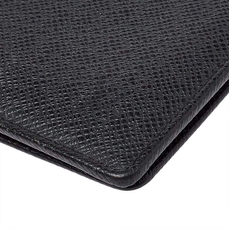 Pre Owned Louis Vuitton Black Taiga Leather Long Wallet
