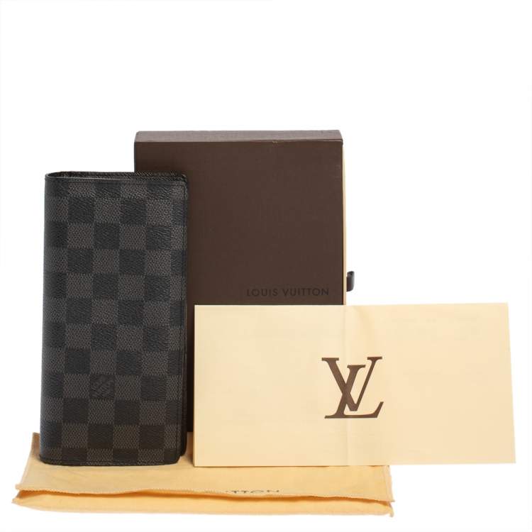 Pre Owned Louis Vuitton Damier Graphite Canvas Brazza Wallet