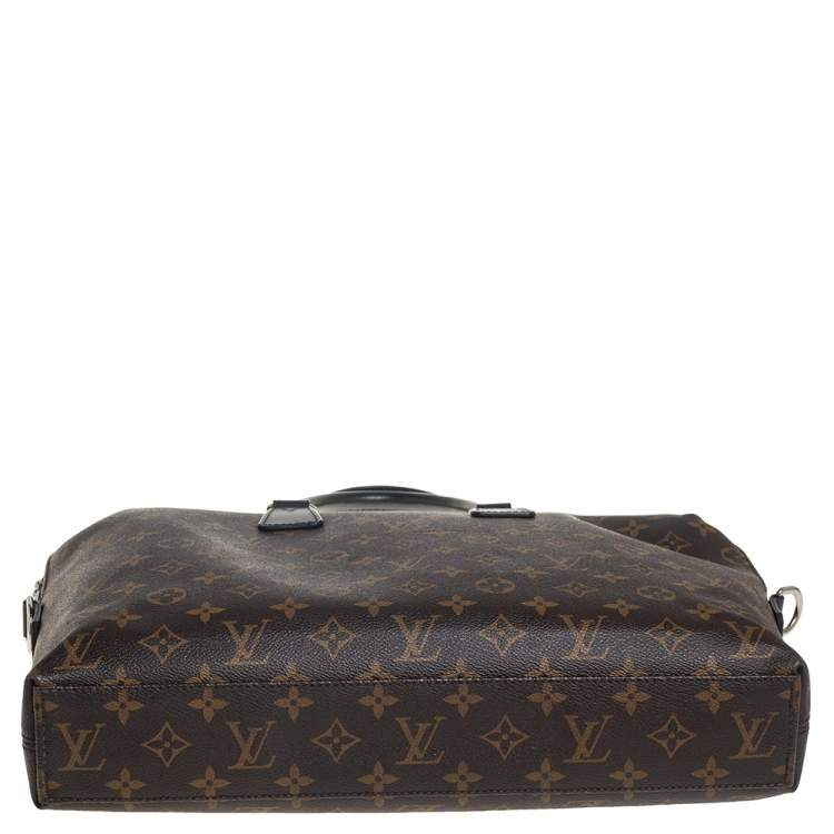 Pre Owned Louis Vuitton Monogram Macassar Canvas Porte-Documents Jour Bag