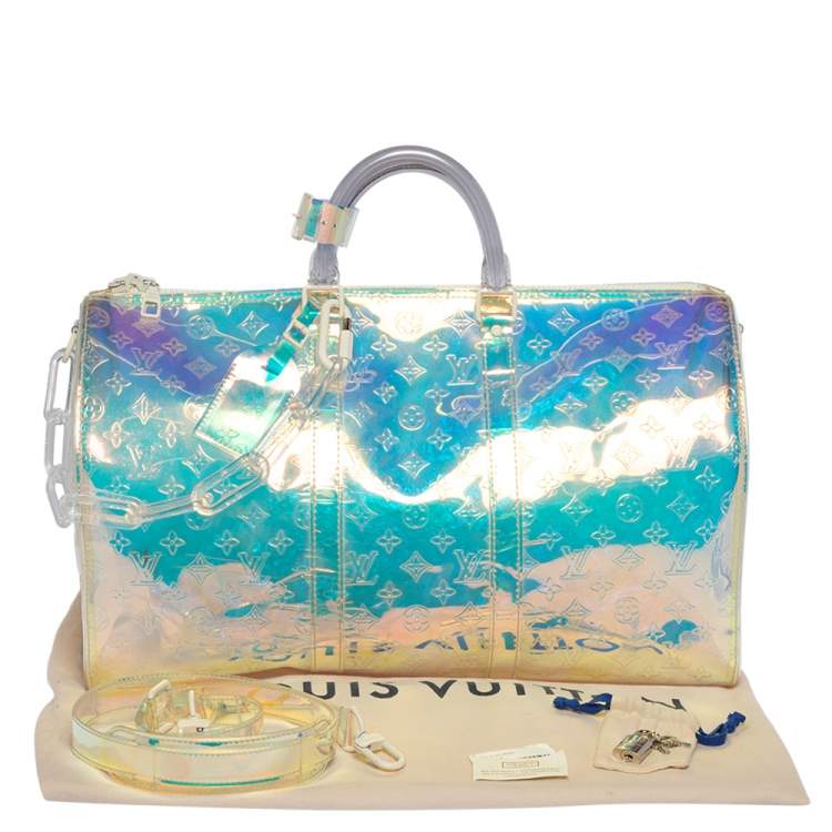 Pre Owned Louis Vuitton Monogram Prism Keepall Bandouliere 50 Bag