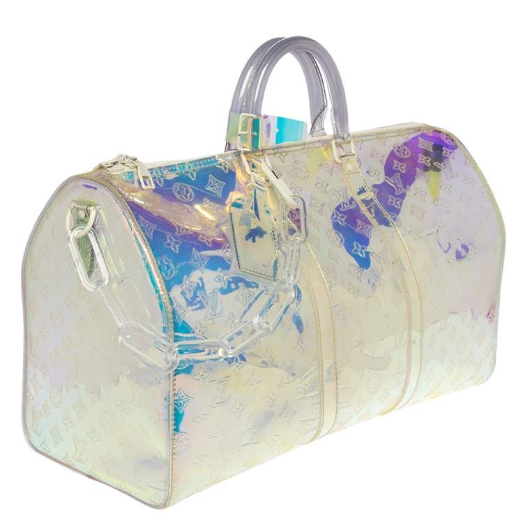 Pre Owned Louis Vuitton Monogram Prism Keepall Bandouliere 50 Bag