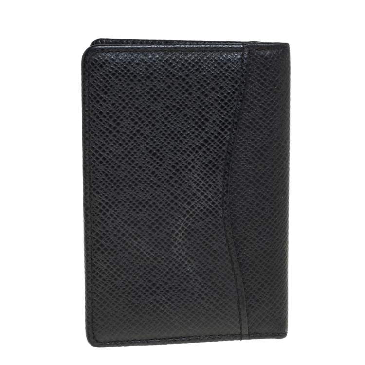 Pre Owned Louis Vuitton Black Taiga Leather Pocket Organizer
